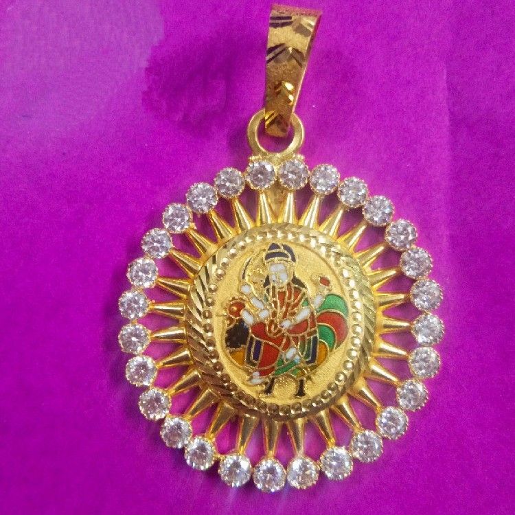 22kt Diomond Bahucharaji Ma Mina Pendant