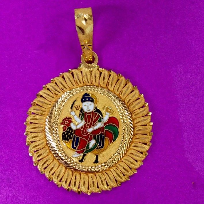 22k bahucharaji ma fancy minakari pendant