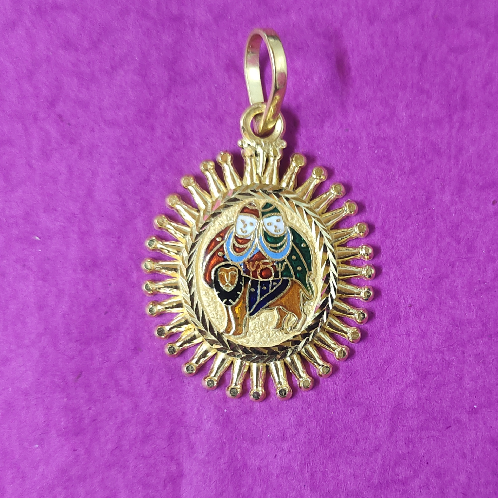 916 Gold Sury Kiran Chamunda Ma Mina Pendant