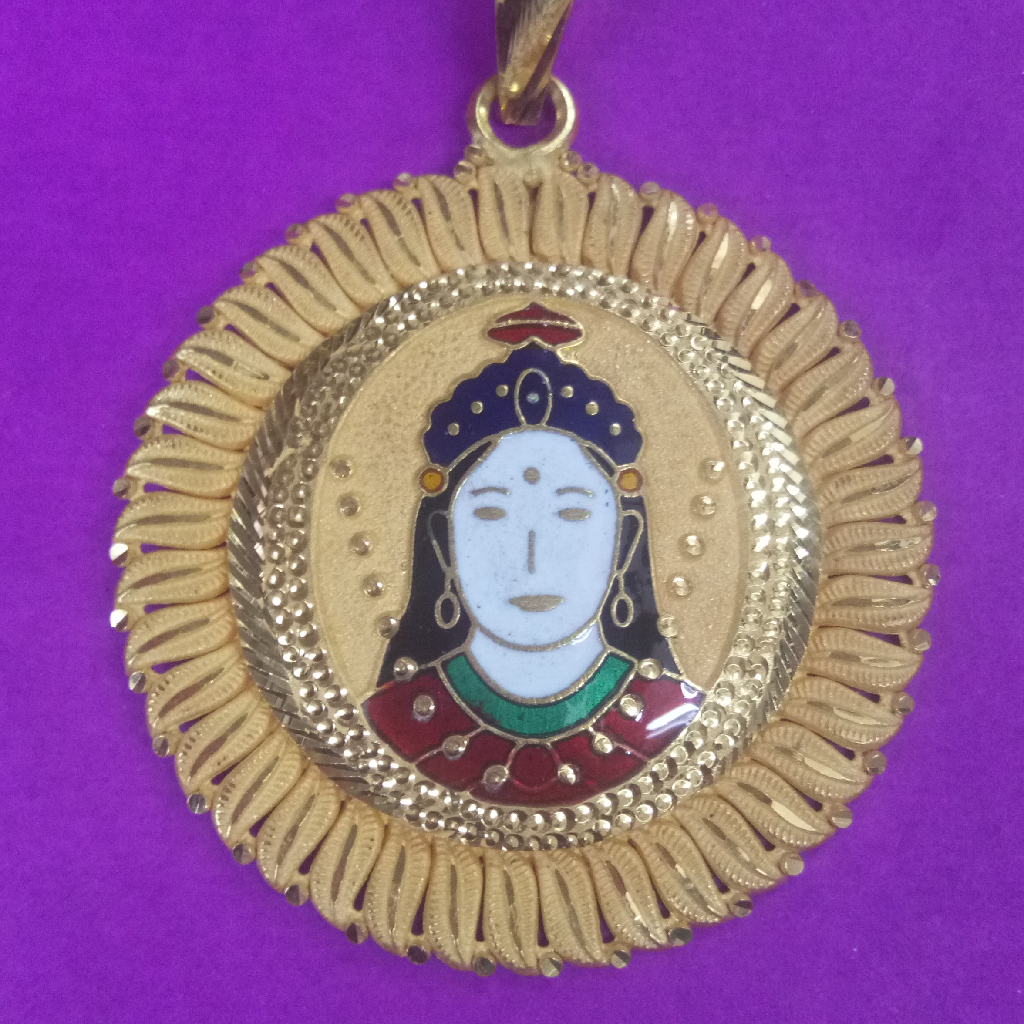 916 Gold Chehar ma mina Gents pendant