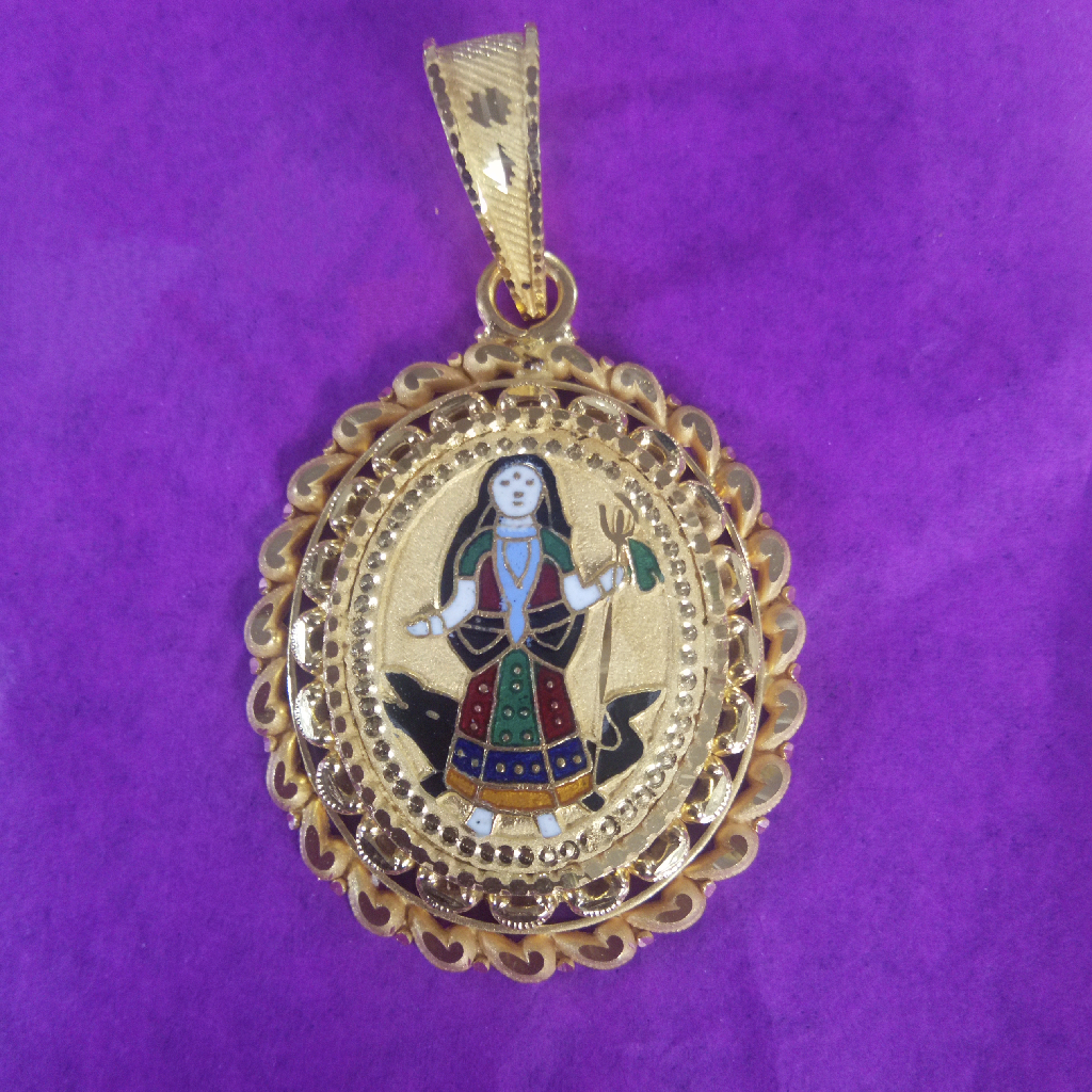 22kt Gold Khodiyar maa mina pendant