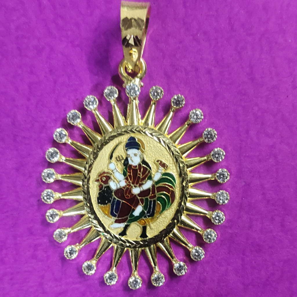 916 Gold Bahucharaji ma mina pendant