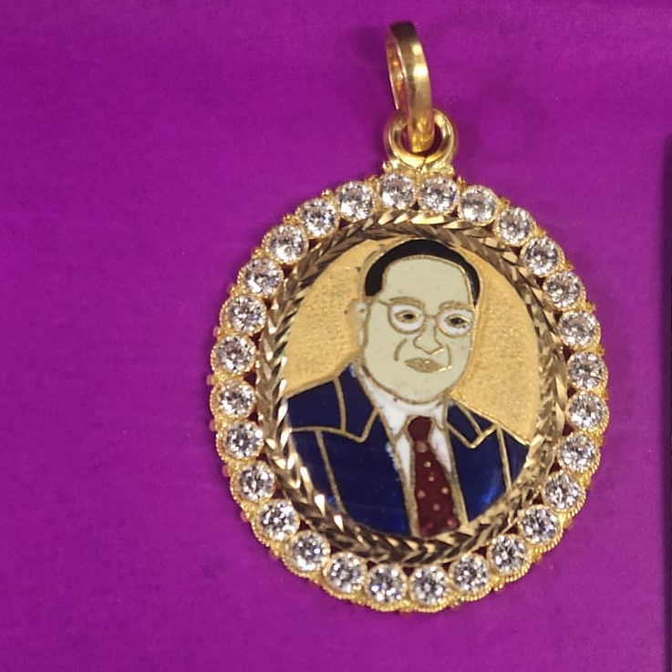 916 Gold Babasaheb ambedkar mina pendant