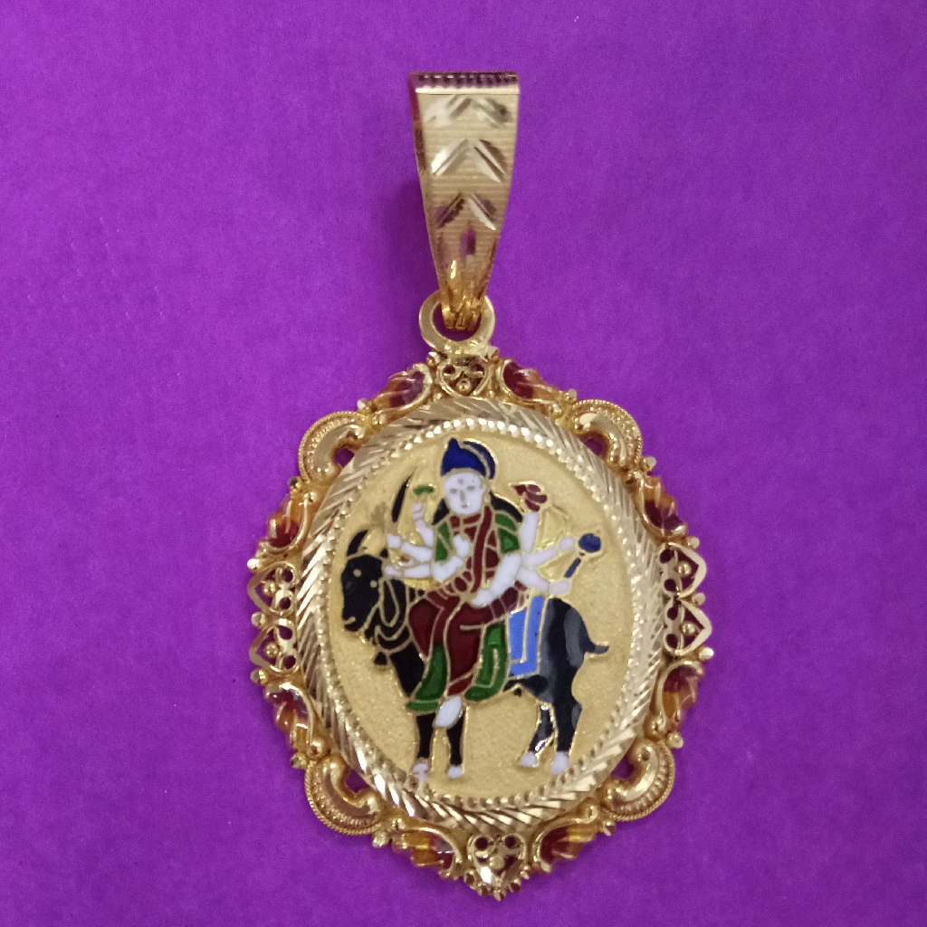 Gold Antique Meladi maa Ghatkam mina paendant