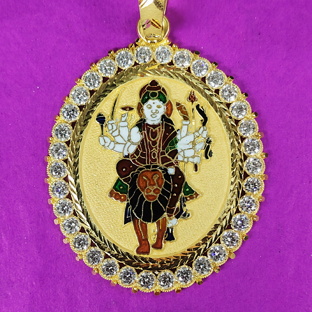 22k Gold Nav durga maa mina pendants