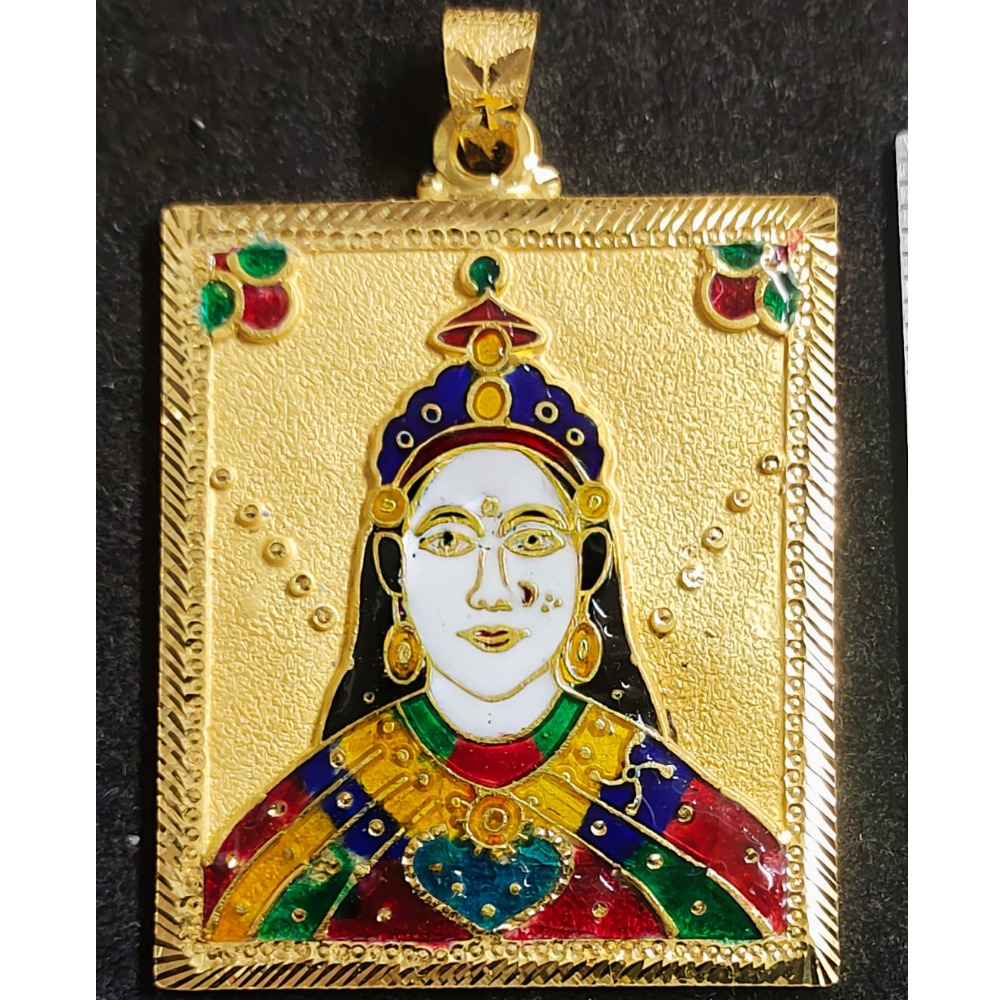 Gold With Meenakari Chaher maa Pendant