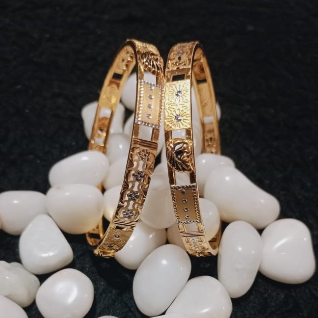916 Gold Designer Double Pipe Kadali Bangle