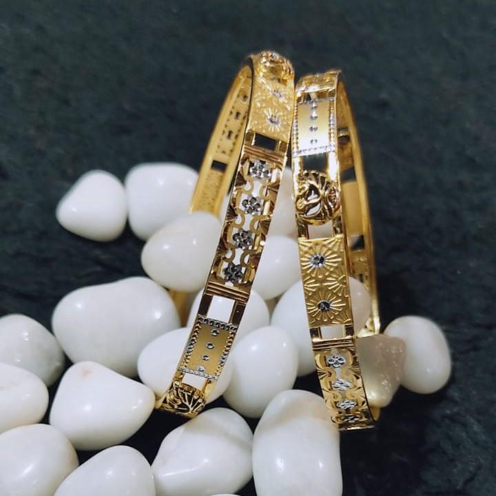 916 Gold Double Pipe Kadali Bangle