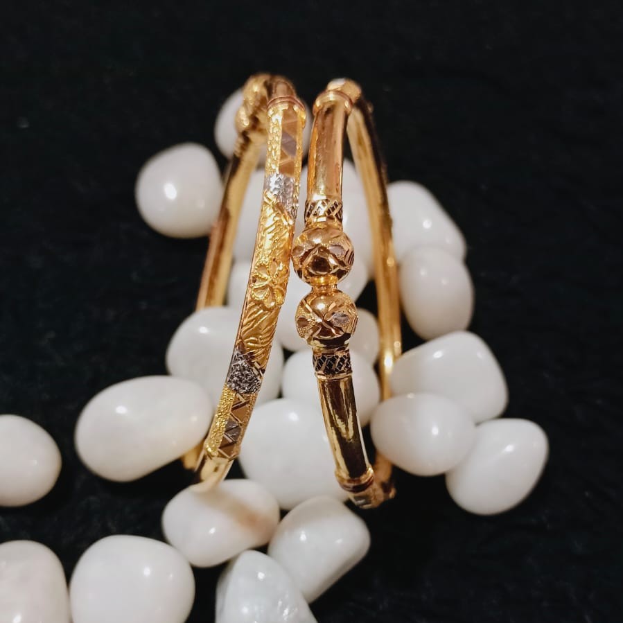22K Gold Ball Pipe Kadali Bangle