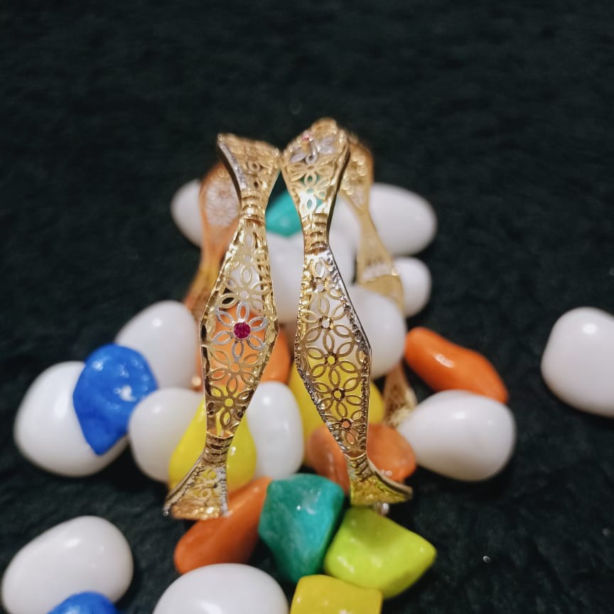 916 Gold Designer Copper Kadli Bangle