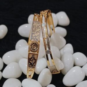 916 Gold Flower Design Kadli Bangle