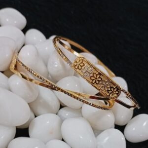 22K Gold Fancy Flower Design Kadli Bangle