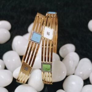 916 Gold Colorful Copper Kadli Bangle