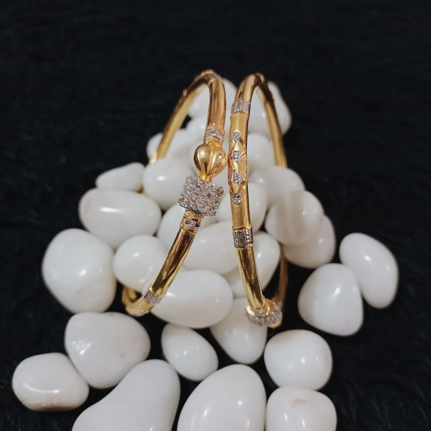 916 Gold Rhodium Ball Kadli Bangle