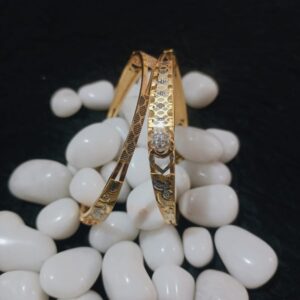 916 Gold Fancy Rhodium Plated Bangle