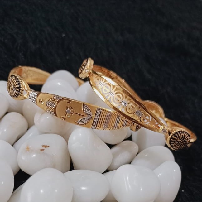 22K Gold Floral Design Copper Kadli