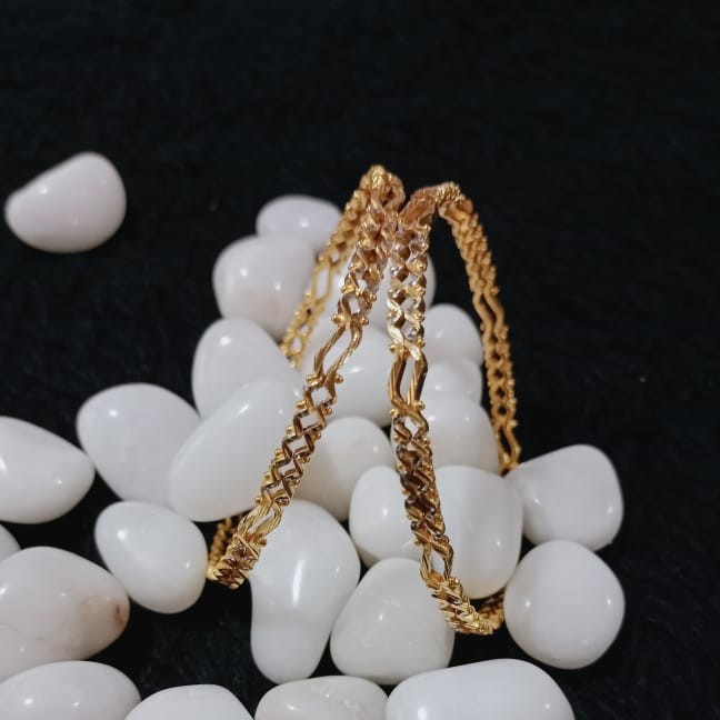916 Gold Zigzag Design Kadli Bangle
