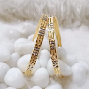 916 Gold Rhodium Design Bangle