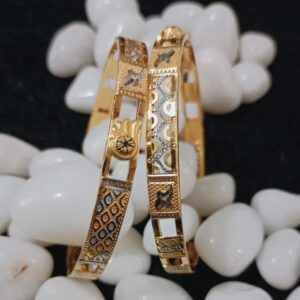 916 Gold Double Pipe Copper Kadli Bangle