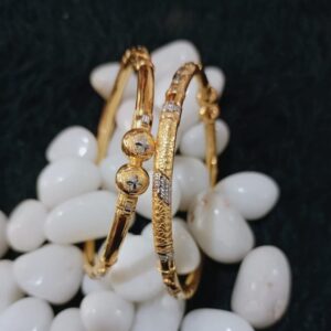 916 Gold Ball Pipe Copper Kadli Bangle