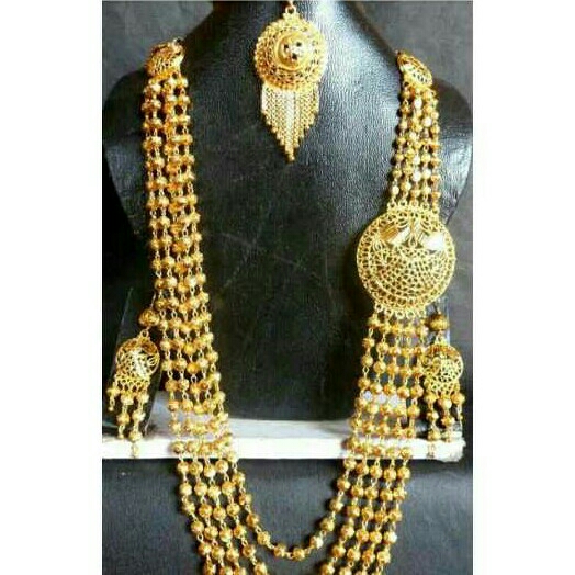22KT Gold Rajwadi Necklace Set