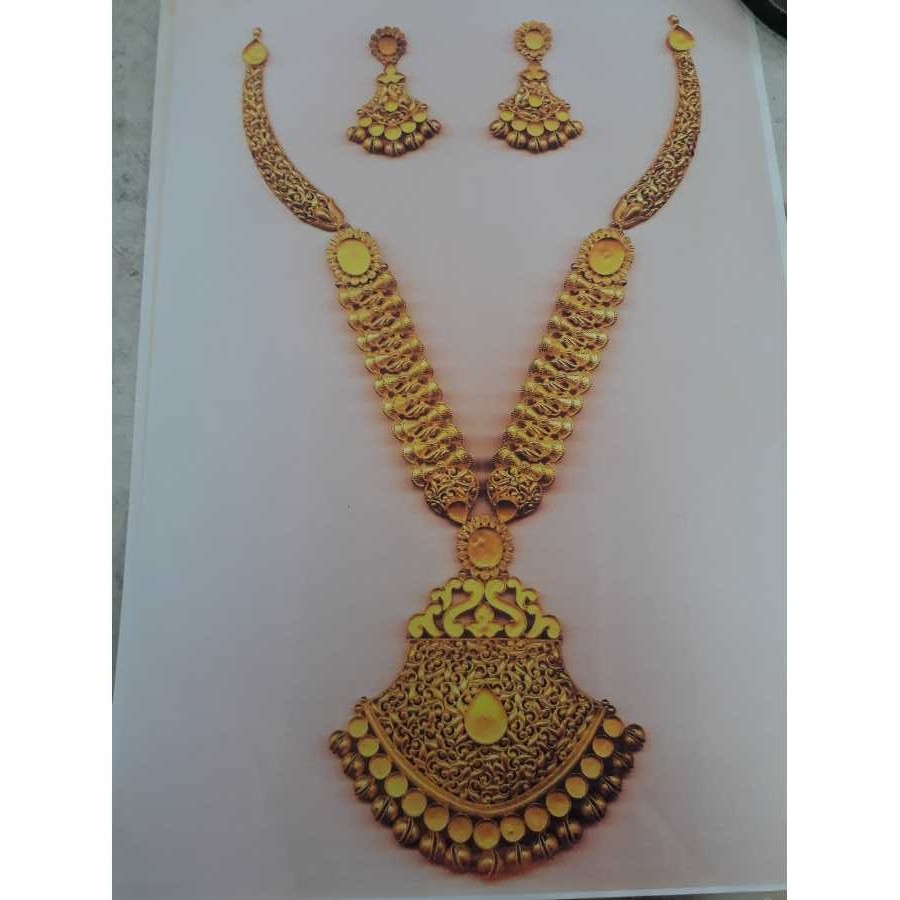 22KT Gold Ladies Indian Antique Necklace Set