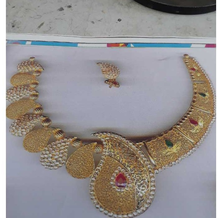22KT Gold Ladies Indian Necklace Set