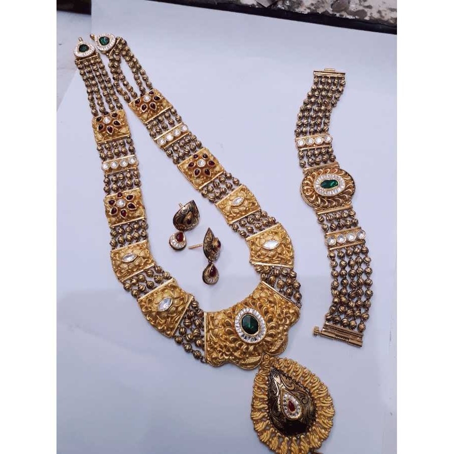 22KT Gold Ladies Jadtar Fancy Necklace Set