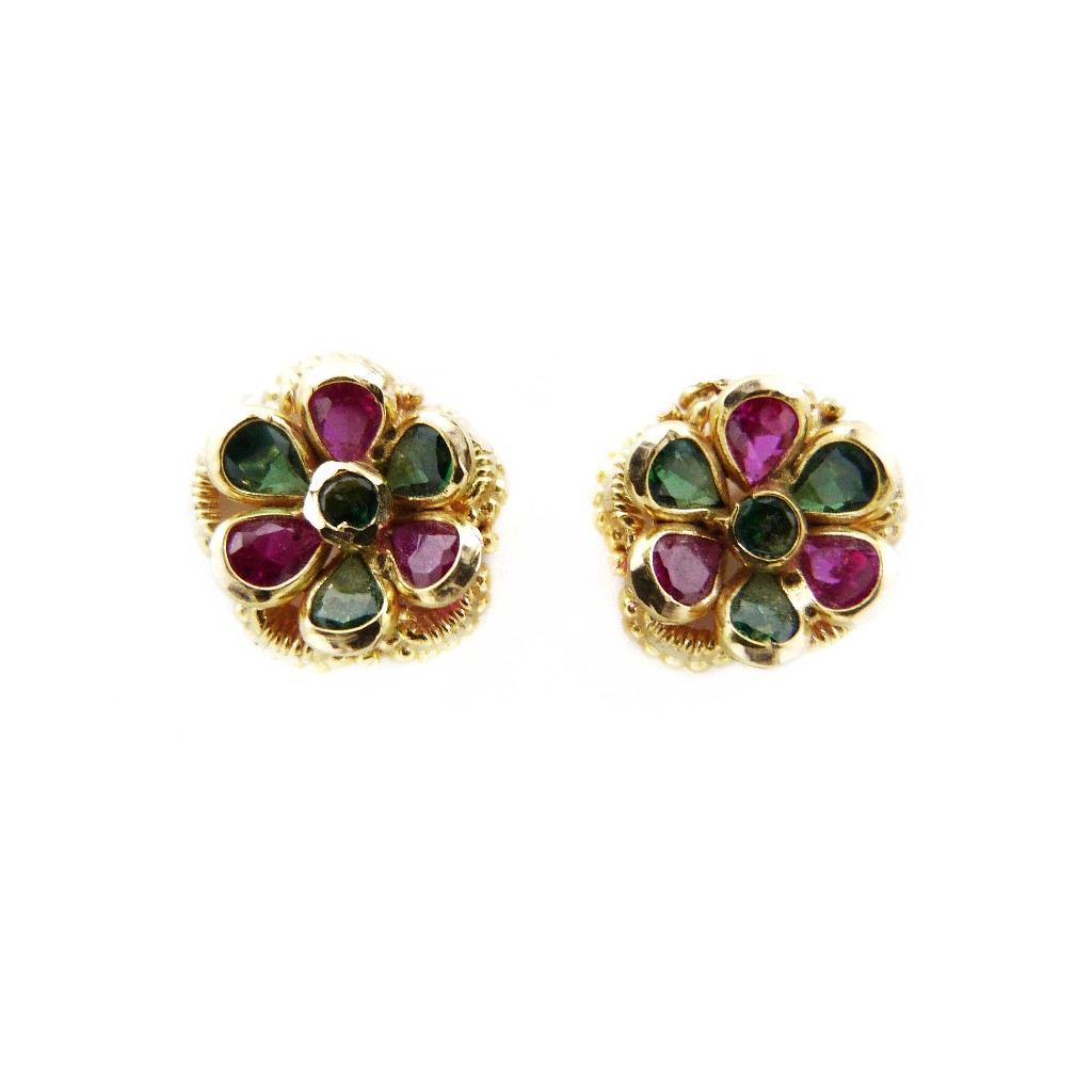 18K Gold Colour Stone Flower Tops