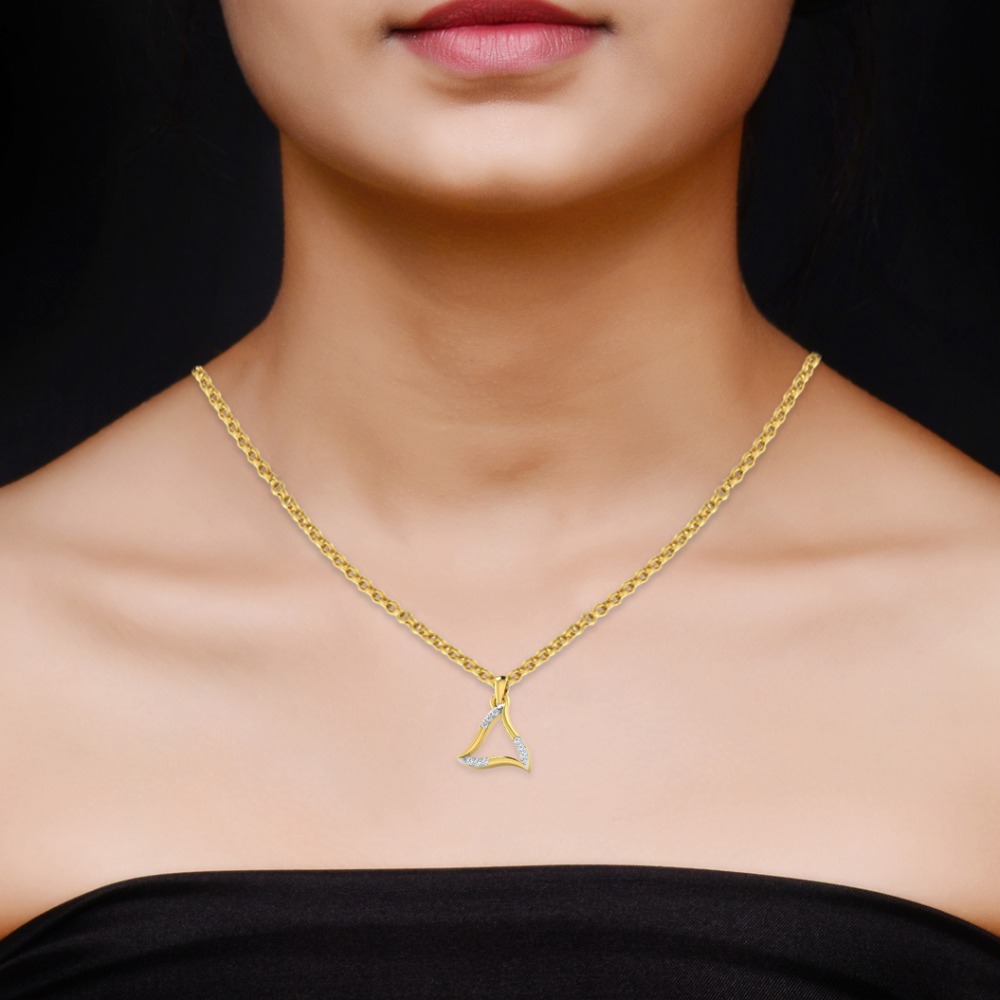 triangle gold pendent - Image 2