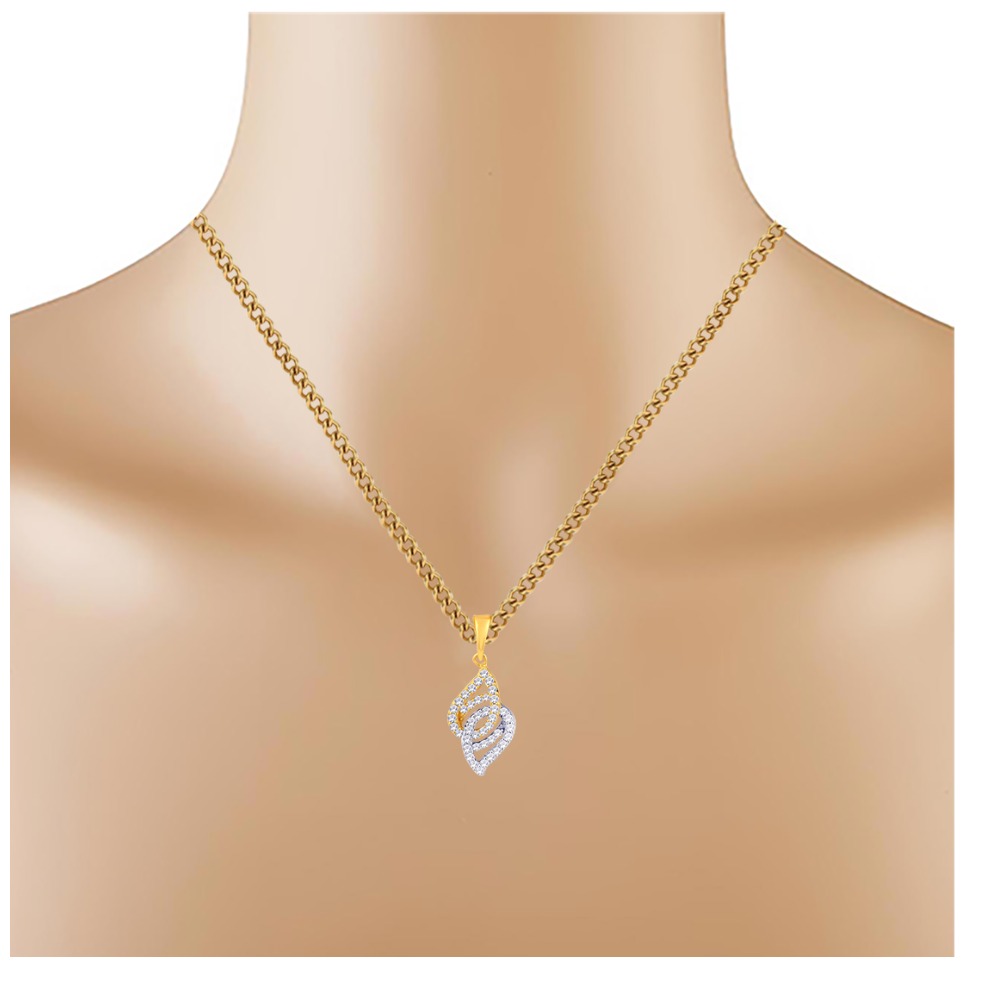 inverted two tone leaf pendent - Image 2