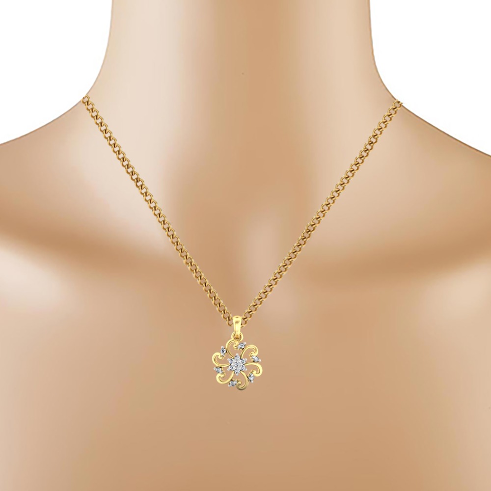 real flower look diamond pendent - Image 2