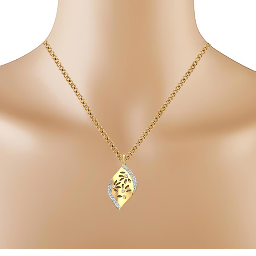 leaf cutout marquise pendant - Image 2