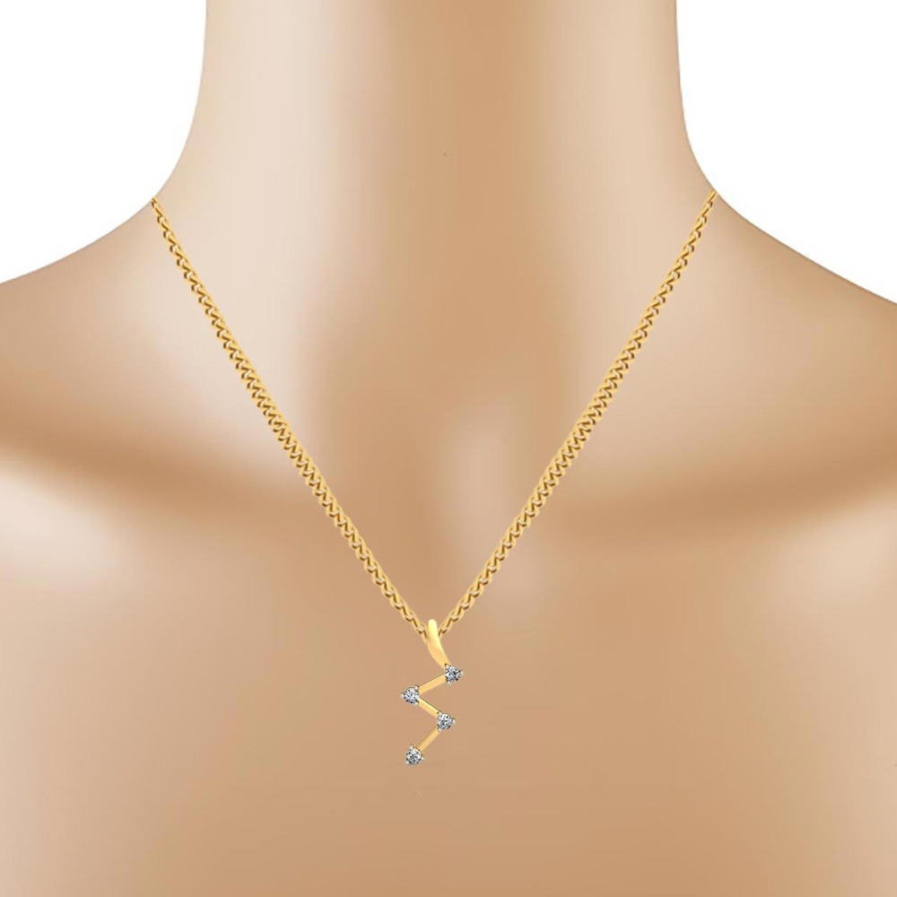 zig zag diamond pendant - Image 2