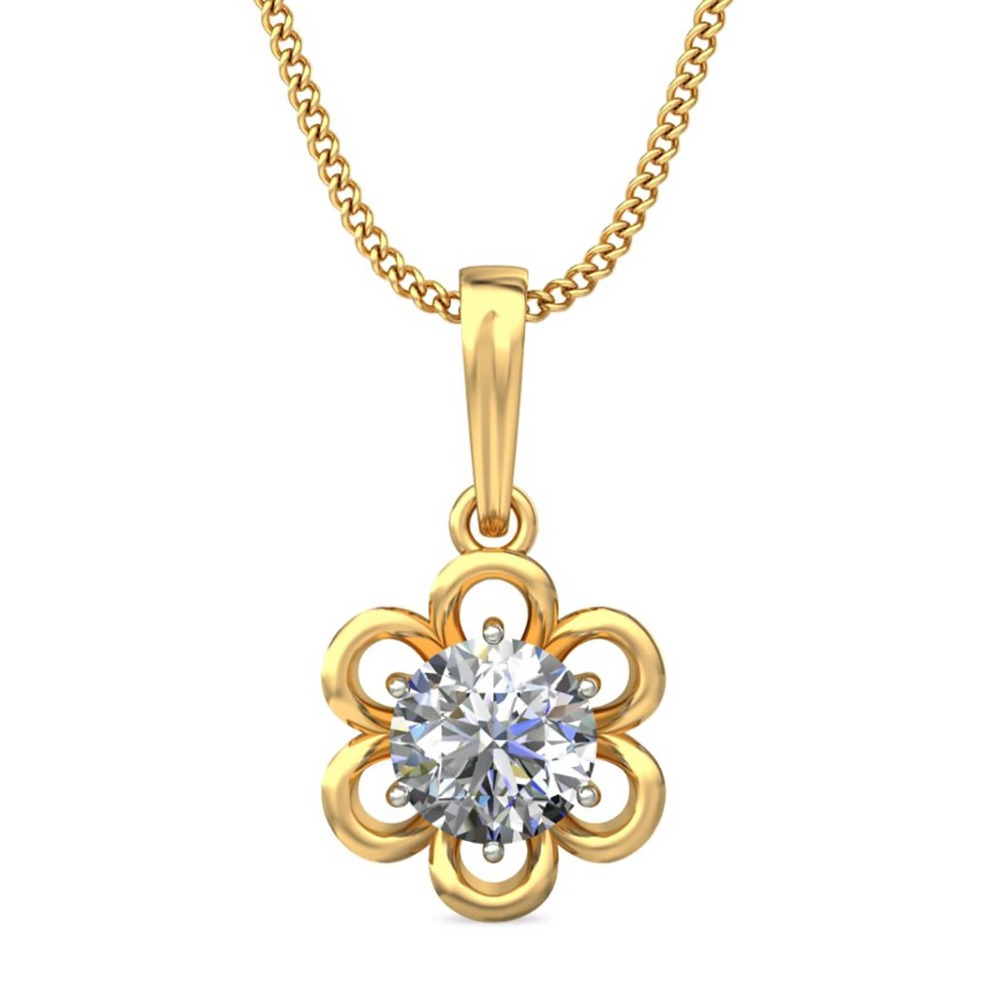 flower with center solitaire pendant