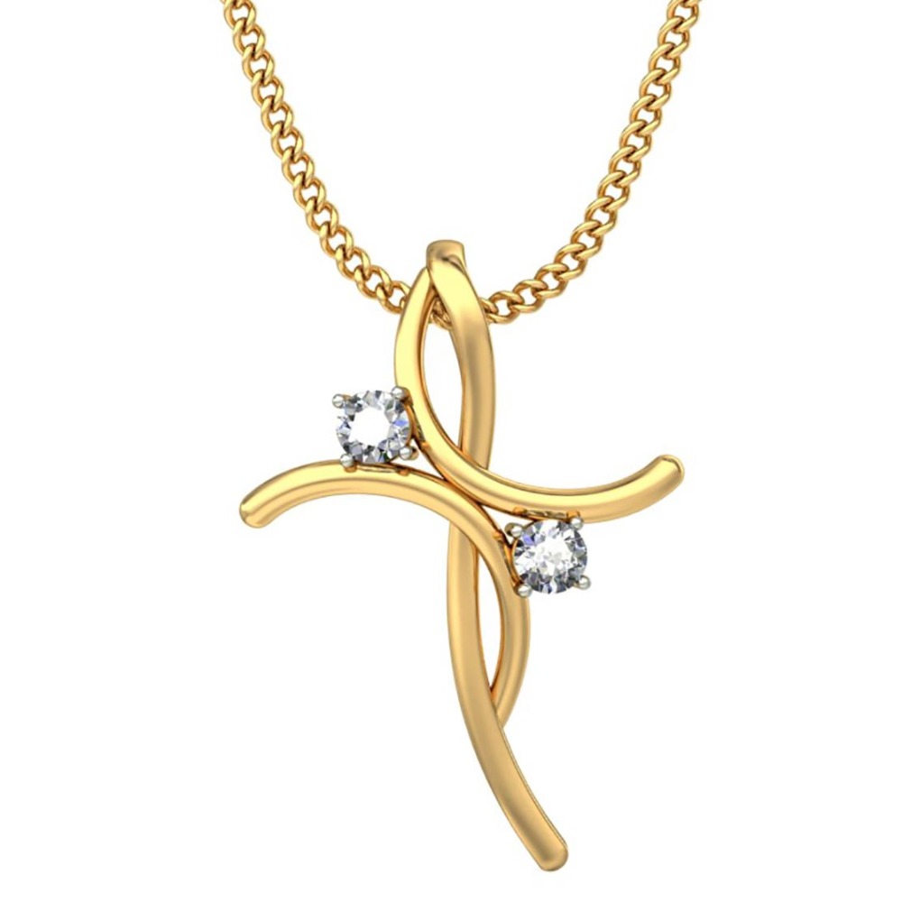 delicate twist diamond pendant