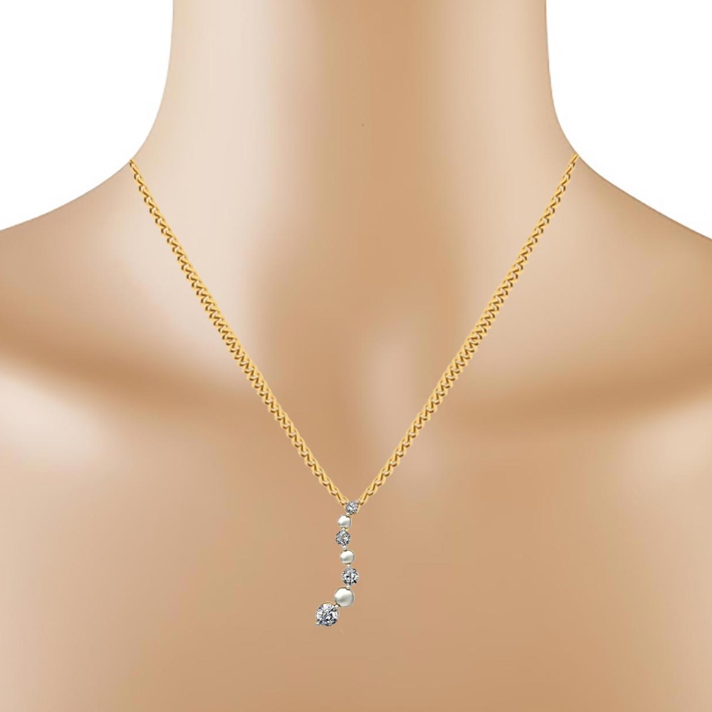 diamond pearl pendant - Image 2
