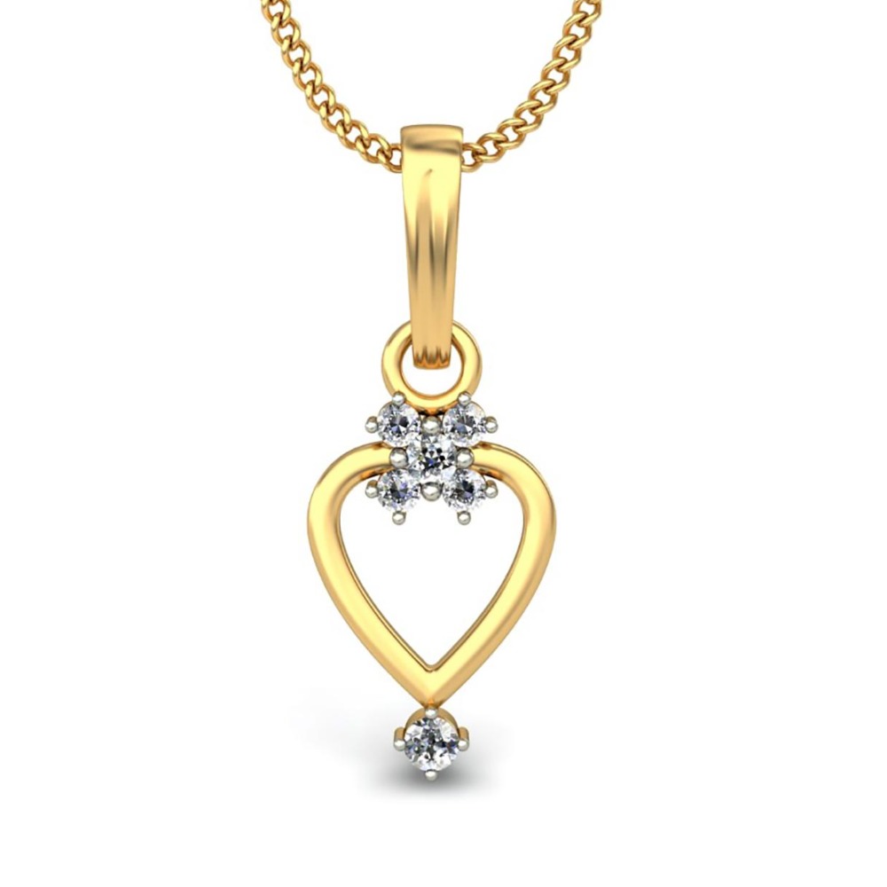 heart yellow gold pendant