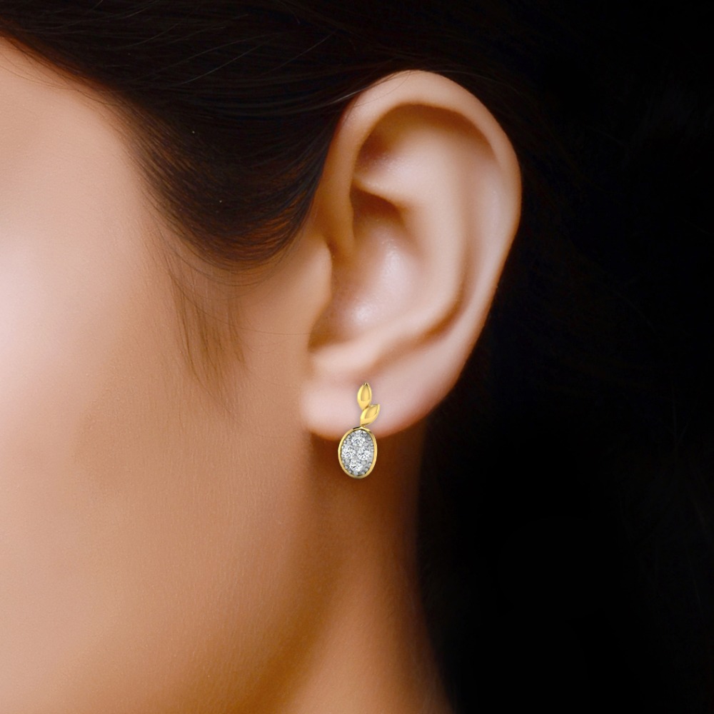 leaf diamond studs - Image 2