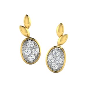 leaf diamond studs