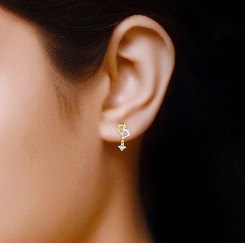 heart 2tone earrings - Image 2