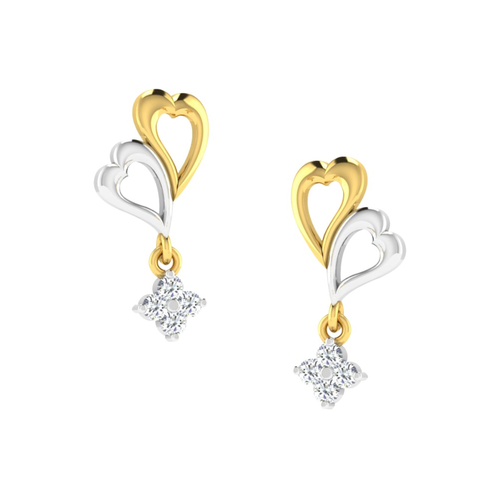 heart 2tone earrings