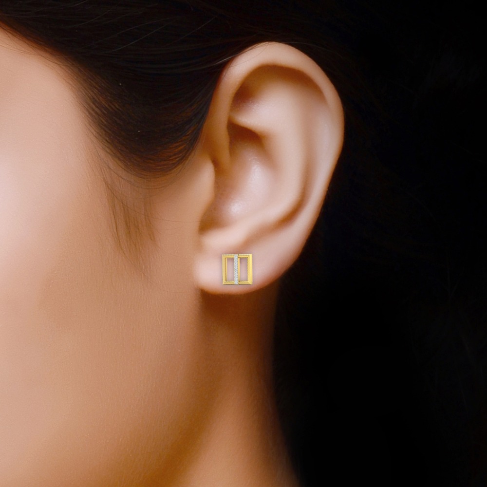 square gold studs - Image 2