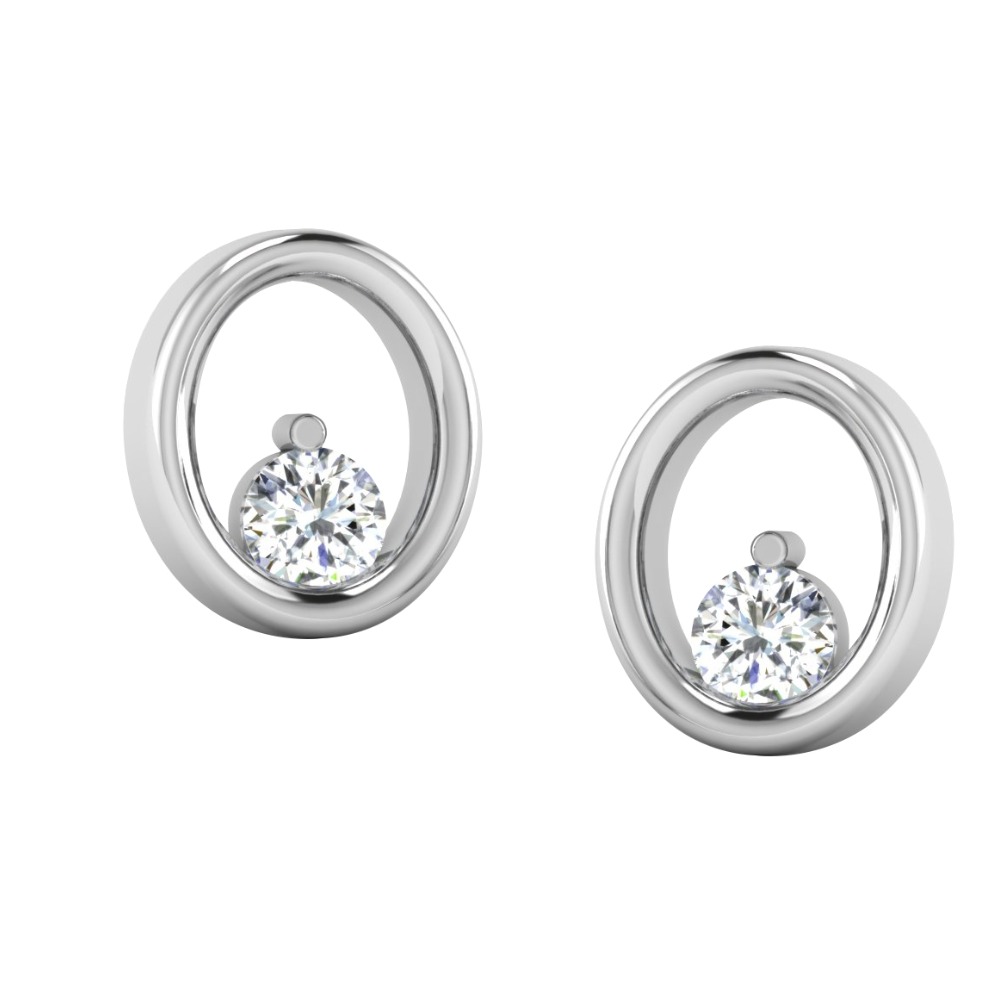 single diamond look studs