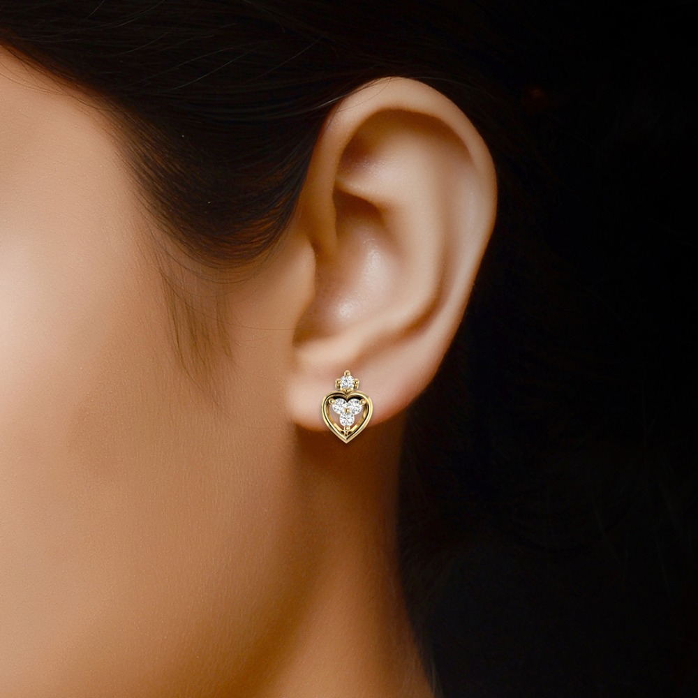 gold heart earring - Image 2