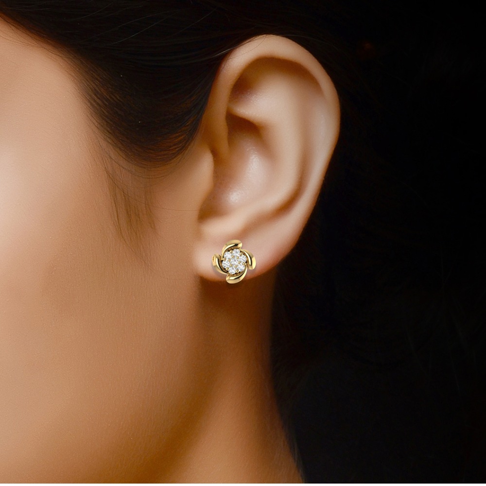 diamond gold studs - Image 2