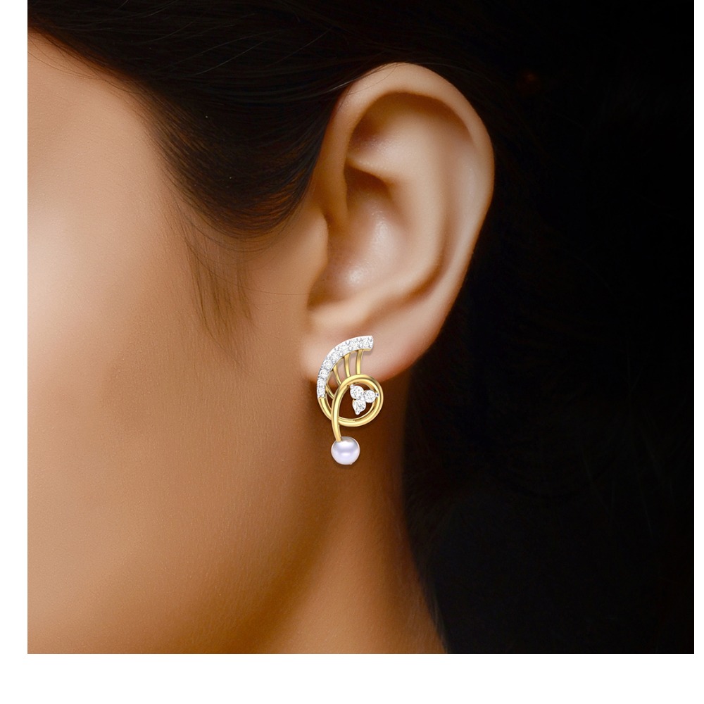 pearl gold earring - Image 2