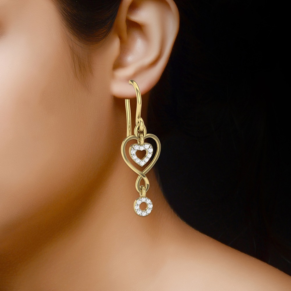 long hanging heart earring - Image 2