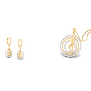 leaf pattern pendant set