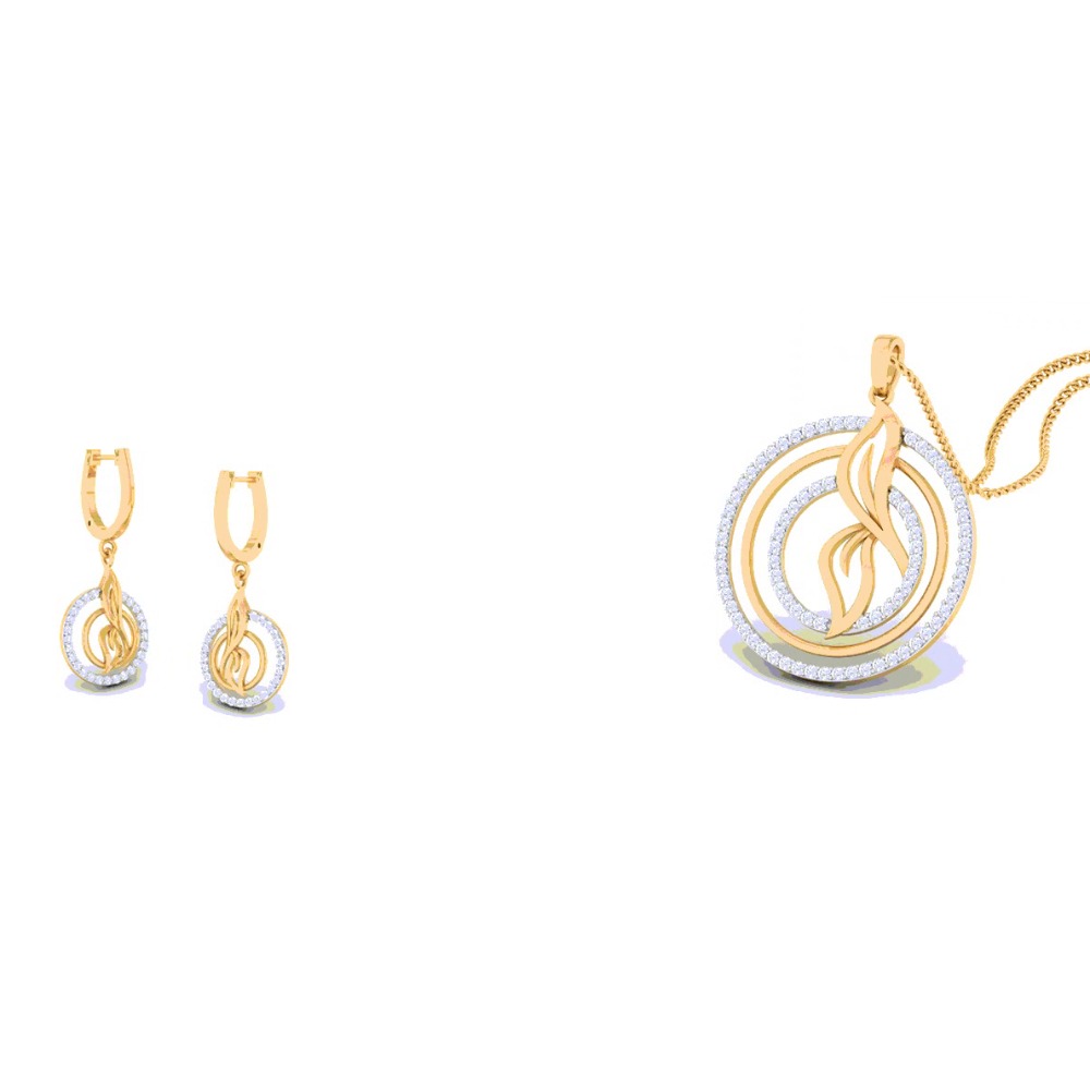 leaf pattern pendant set